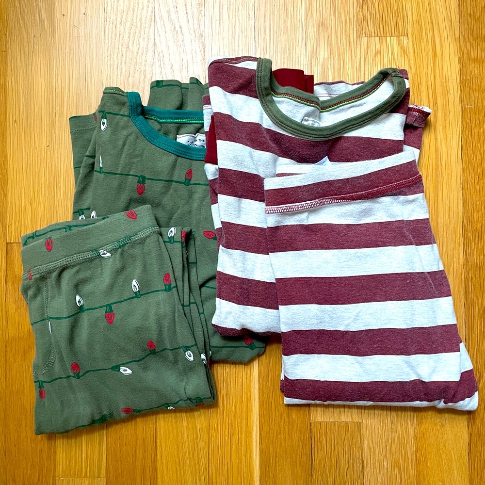 Lot: Two pair kids J.Crew Christmas/Holiday pajamas